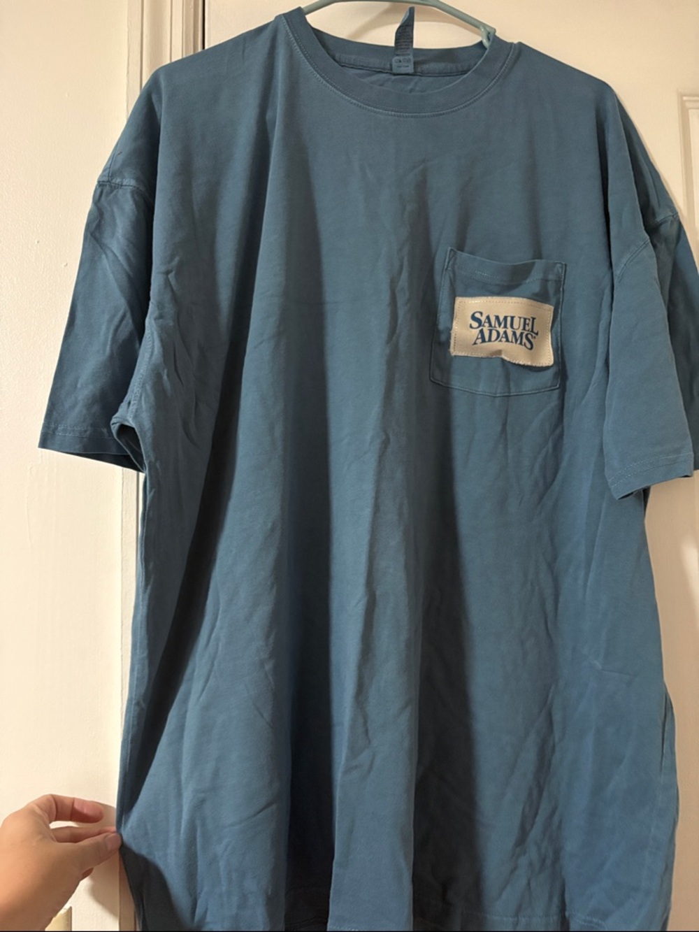 Men's Samuel Adams Pocket T-Shirt in Teal Blue